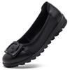 Ladies' Genuine Leather Non-Slip Slip-On Shoes - Soft Sole Comfort for Middle-Aged & Elderly