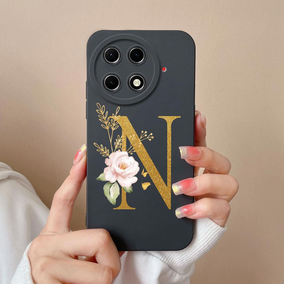 

Phone Cases For Tecno Camon 30S Pro Art Flower 26 Letters Silicone Soft Cover For TecnoCamon30SPro Fandas TecnoCamon 30S Bumper Camon 30S Pro