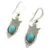 Les Trésors De Lily [M5668] - Silver Turquoise 'Carmen' Earrings (owl)