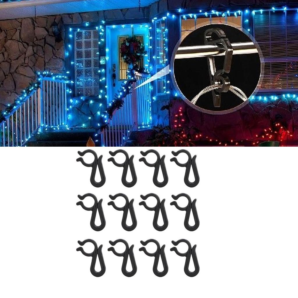 120 Peças Clipes de Luzes de Natal Reutilizáveis de Plástico Impermeável para Pendurar ao Ar Livre Decoração de Festa de Fim de Ano