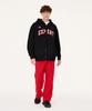 Mozmoz Expert Applique Brushed Two-Way Zip-Up Hoodie Black