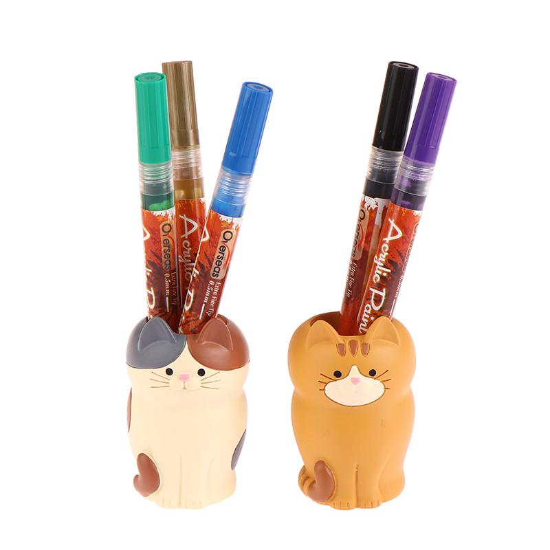 1Pc Japan Style Glasses Mobile Phone Holder Stationery Desktop Cat Decoration Collectible Home Decor Resin Craft Ornaments