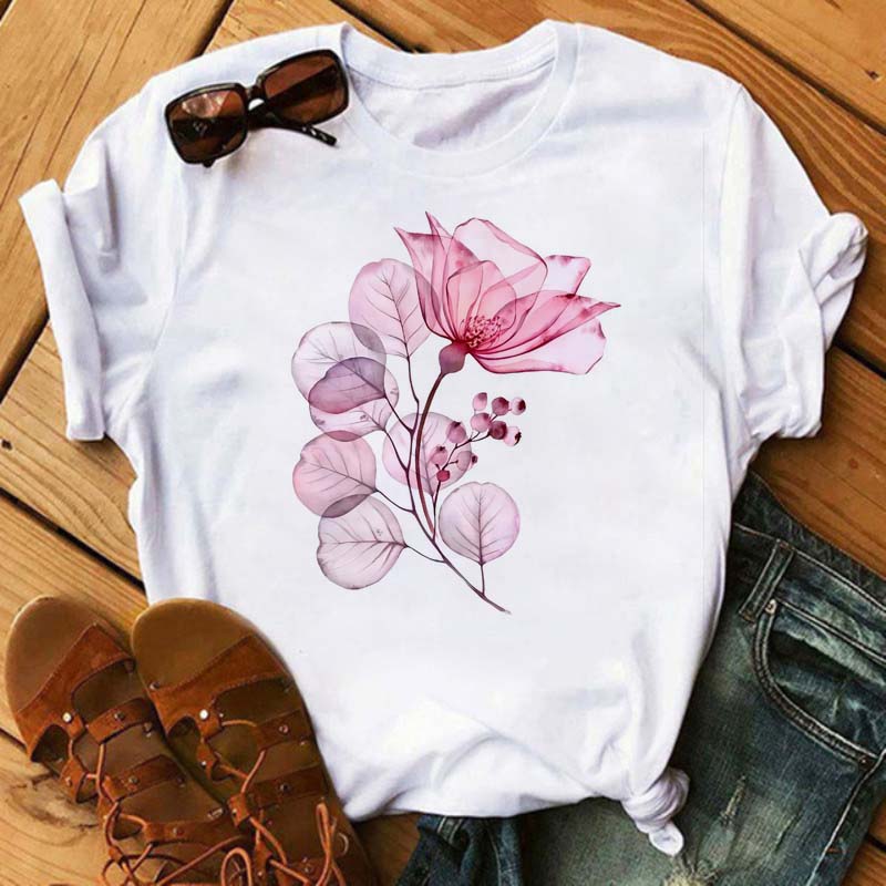 New Watercolor Floral 3D Print Women Tshirt Harajuku Streetwear Short Sleeve T Shirts Cartoon Casual Woman Tops Clothes
