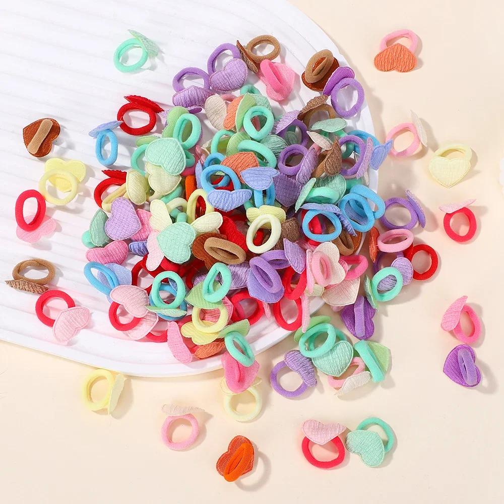 

20 шт. детские резинки для волос в форме сердца для девочек, резинка для детей, сладости, резинки для волос, милые детские аксессуары для волос