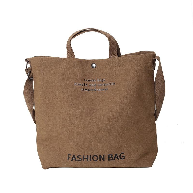 Casual large-capacity handbag New fashionable and simple casual canvas tote bag College student class bag