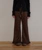 ODER Warm Bootcut Leopard Pants - Brown