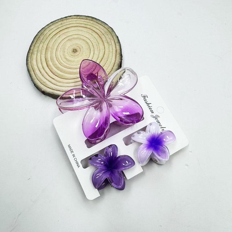Sada skřipců do vlasů s frangipani: Květinové vlasové doplňky s imitací mramoru pro módní svátky