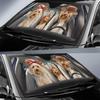 Yorkie Terrier Car Windshield Sun Shade Foldable Dog Car Front Window Sunshade,Pet Family Driver Auto Sunshield Animal Sun Shield Visor,Protector