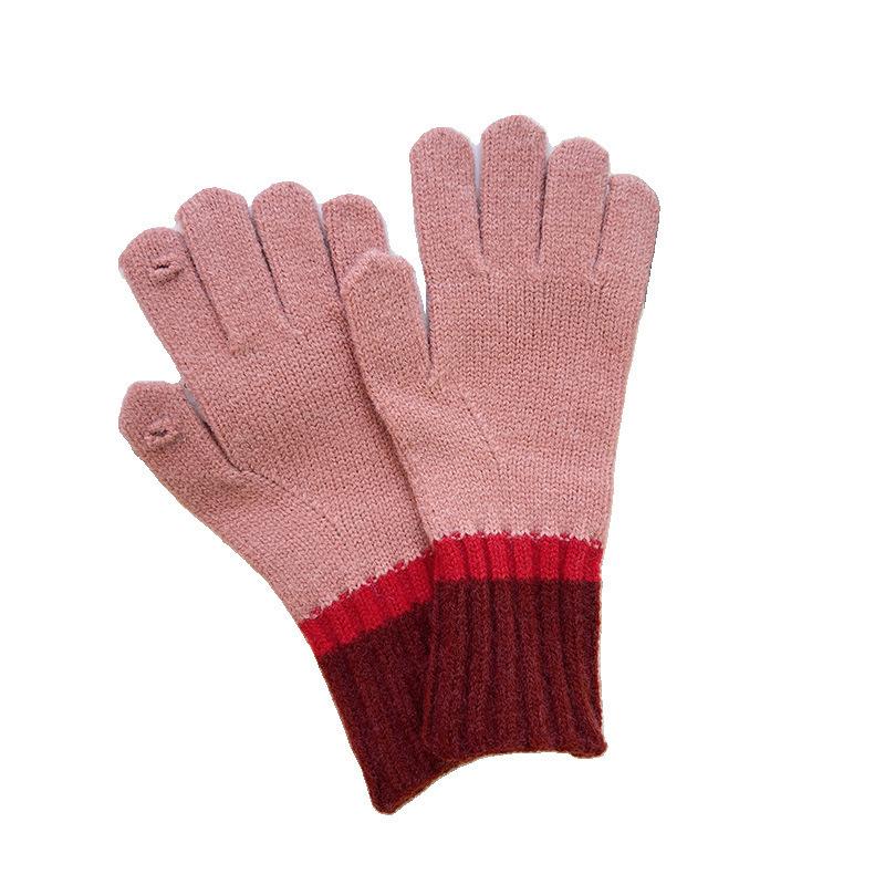 Nowe rękawiczki Dong Dong damskie Korea Południowa kolor dzianiny wełniane ciepłe jesienne i zimowe miłośnicy wskazują ekran dotykowy na zimno