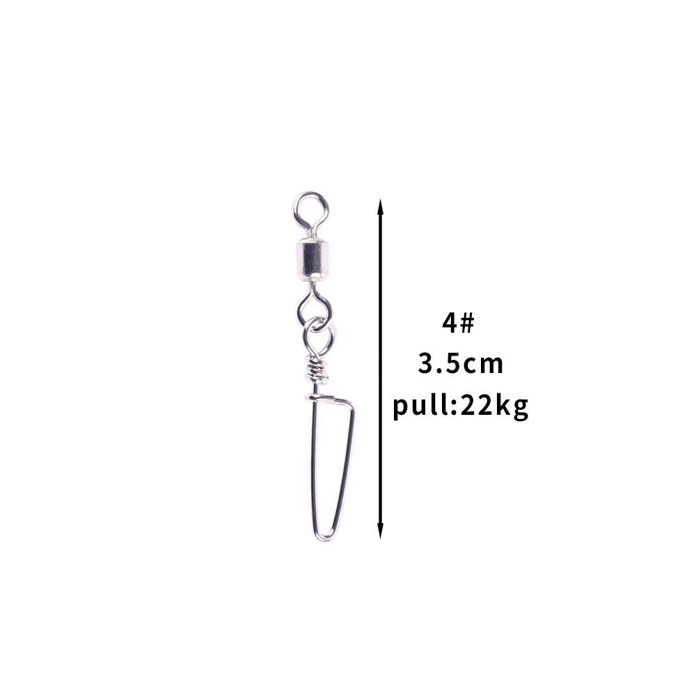 50pcs/ Stainless Steel Fishing Connector 8-word ring connector Rolling Snap Swivels Fishing Tackle Lure Tool
