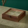 Vintage Glass Cover Jewelry Box Decorative Solid Wood Storage Cabinet  Table Organizer