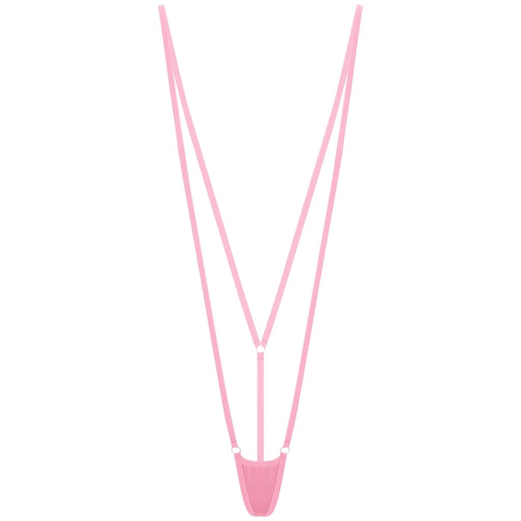 Damen Micro Monokini Spaghettiträger Mini T-Back String Badebekleidung