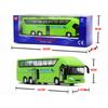 Autobus da viaggio urbano pressofuso in scala 1/50 di colore verde con luce sonora tirata indietro