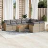 VidaXL Salon de Jardin avec Coussins 10 pcs, Canapés de Terrasse, Ensemble de Meubles de Patio, Mobilier d'Extérieur, Beige 3258713