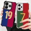 FootBall Number 7 10 19 Plating Phone Case For Xiaomi Redmi Note 14 15 Pro Plus 13 12 11 11S 11T 10 9S 9 5G Anti-Fall Airabag Co