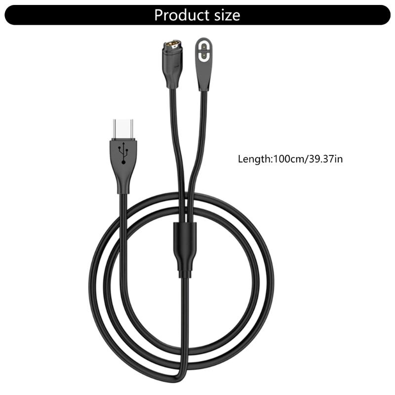 Type C Charger Cable for 2pin Earphones/for 4pin Sports Watches Magnetic Connection Fast Charging Cord