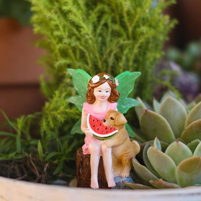 Funny Fairy Girl Statue, Fairy Garden Accessories, Resin Sculpture For Micro Landscape Flowerpot Lawn Yard Garden