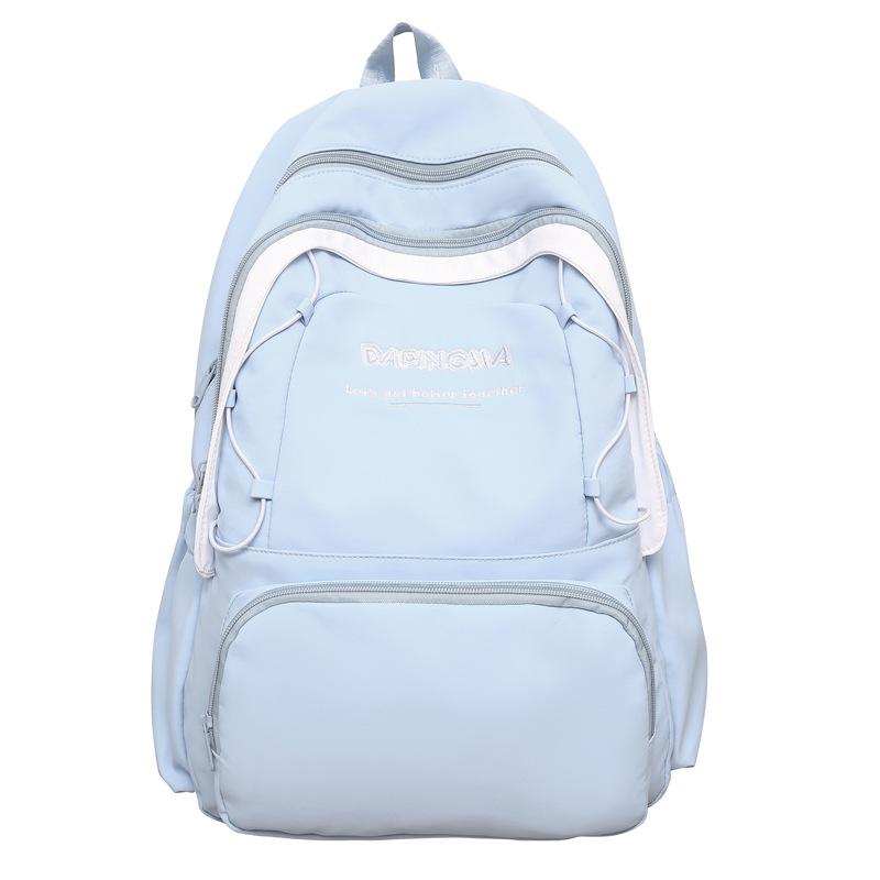 

Color Block Schoolbag Women s Large Capacity Lightweight Backpack College Style Student Backpack синій
