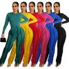 European and American Women's Tassel Lace Jumpsuit Set - Solid Color Sportswear, Autumn/Winter 