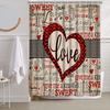 1 Pezzo Tenda da Doccia per San Valentino, Tenda da Doccia Romantica con Cuori Rossi per Bagno