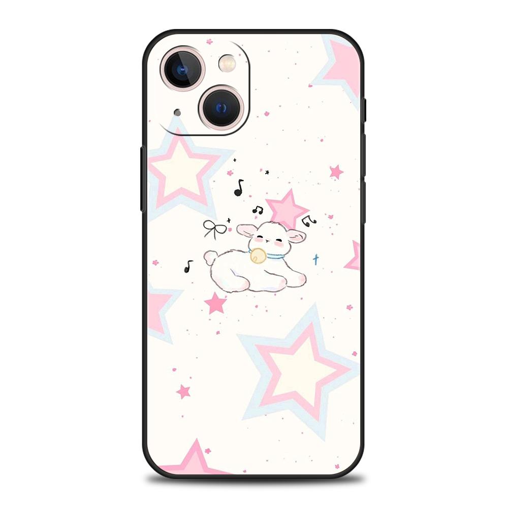 Phone Case Cover for iPhone 17 16 15 14 13 12 Pro Max 11 Pro Max 17AIR Plus Shockproof Soft TPU Bag Cute Little Lamb Angel Sheep