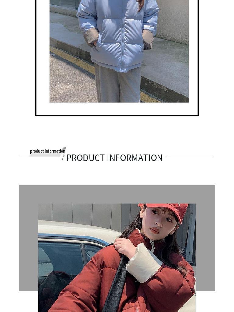 Women's Cotton-Padded College Style Jacket, 2024 Autumn/Winter Edition - Short, Loose, and Thickened in Candy Colors.