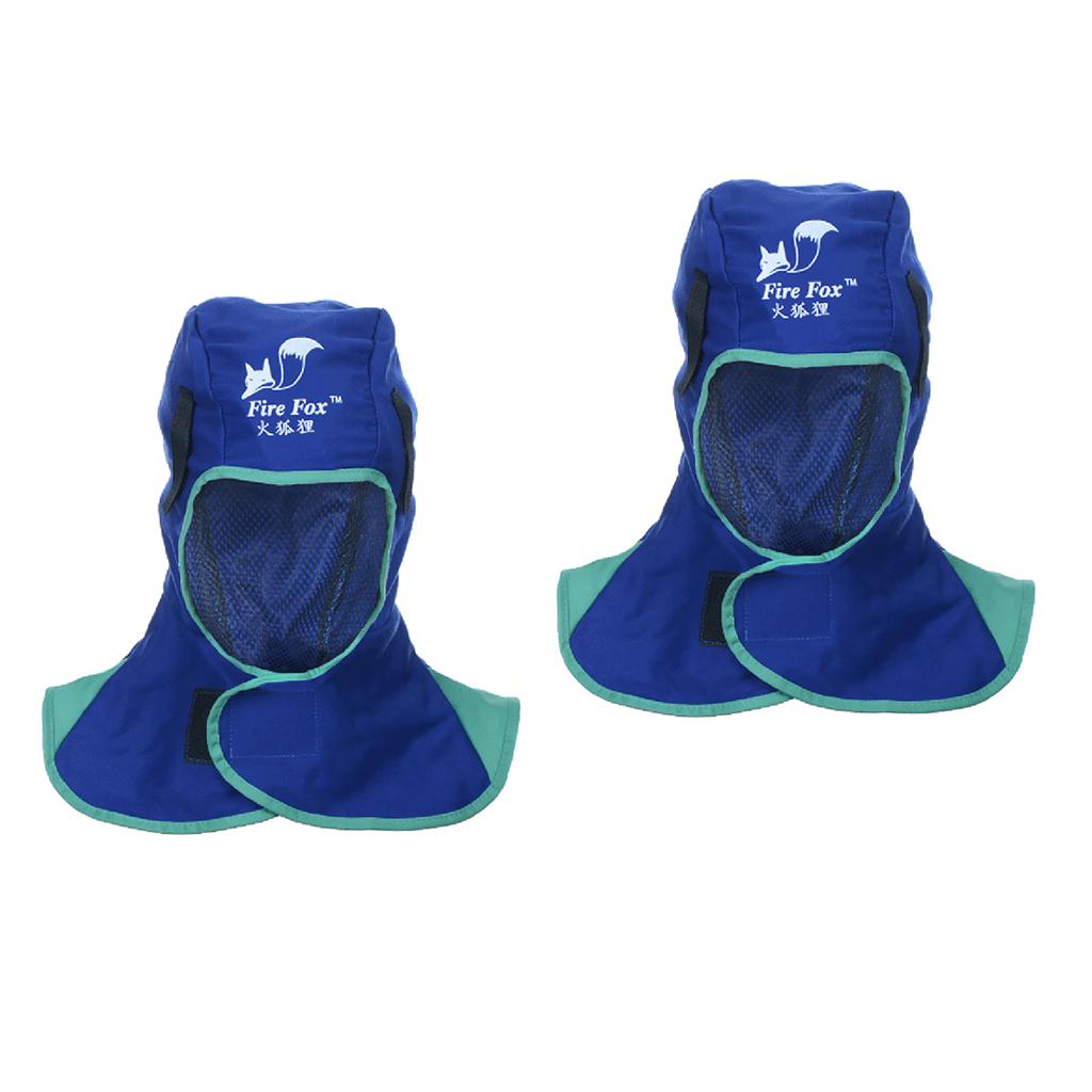 2 Pcs Flame Retardant Safety Welding Neck Head Protective Blue