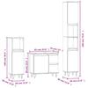 3 Piece Bathroom Furniture Set Smoked Oak Wood Based Material