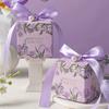 European Style Floral Wedding Candy Gift Box Wedding Favor Candy Box Gift Packaging Box with Bow Ribbon Pearl Party Paper Box
