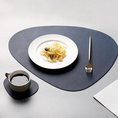 Set de Table Double Face en Cuir PU Sous-Verres pour Tasses à Thé Imperméables et Résistants à l'Huile Tapis de Table Restaurant Occidental Tapis Thermoisolants