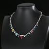 New Jewelry Necklace Light Luxury Inlaid With Geometric Colored Zircon Collarbone Chain Dopamine High-end Niche Women