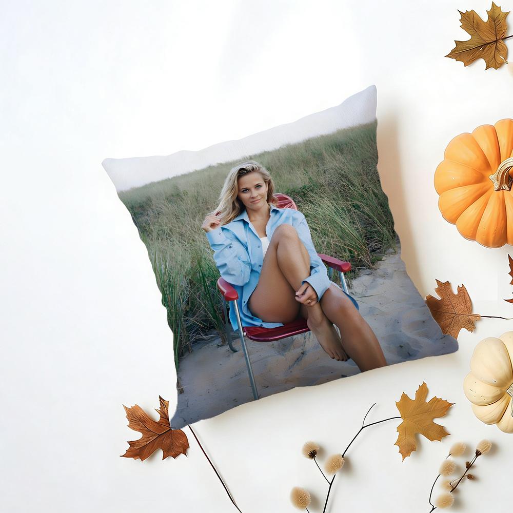 RReese Witherspoon Cushion Cover Washable Linen Pillowcase Soft  for Daily Sofa Bed Home Room Decor