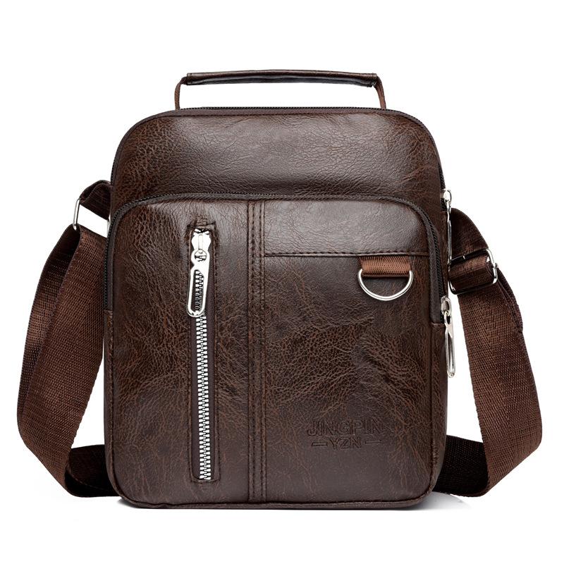 New men's simple casual and durable shoulder bag large capacity multi-pocket waterproof messenger bag