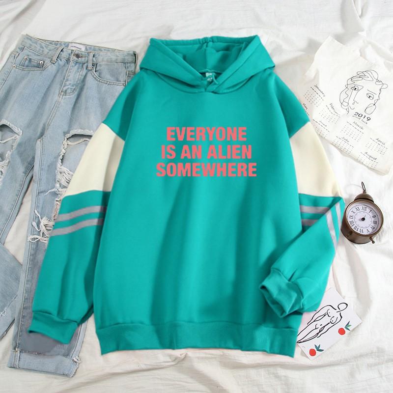 American Vintage Color Block Hoodie Loose Fit Couples Casual Streetwear Top