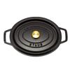 Staub Pico Cocotte Black a stylish enamel pot with Also a stylish and kitchen Oval, 27cm, (1102725), handles. available pot, pan, utensils.