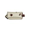 Coach Madi Metal Logo Floral Print Leather Cosmetic Bag Women's Chalk White