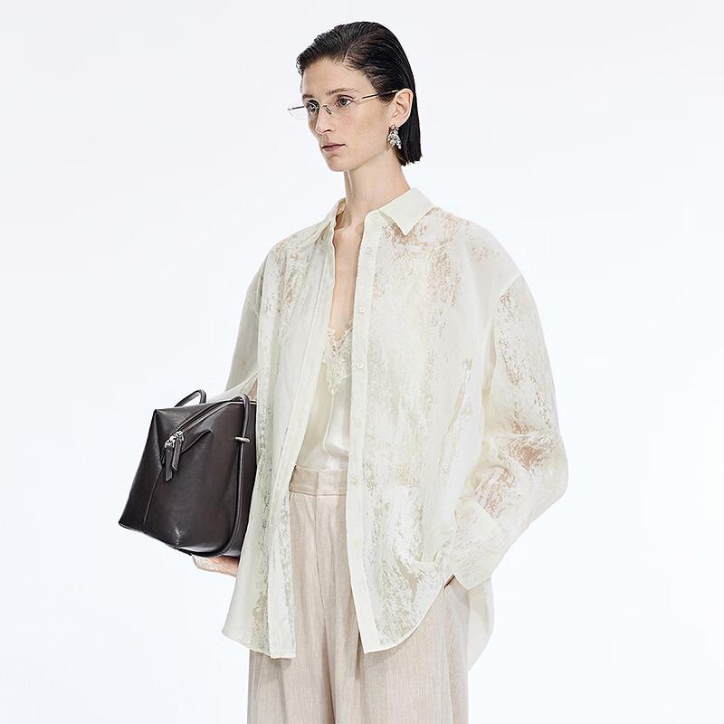 JNBY Women's Loose Long Sleeve Silk Shirt
