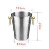 Stainless Steel Bar Ice Bucket Two Handles Champagne Bucket golden Gold Wine Bucket Spit Wine Barrel Container Ktv Club Bar tool