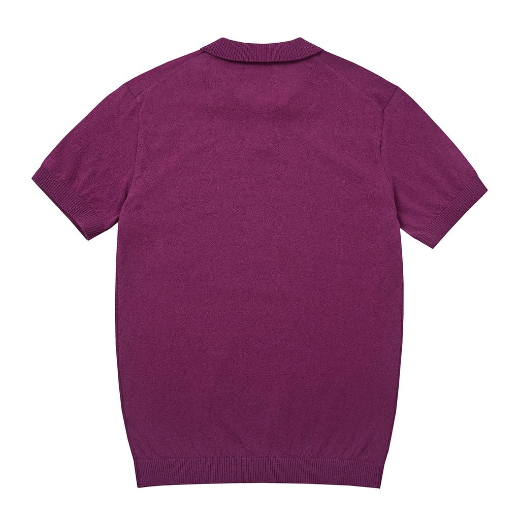 FERRAROMILANO Men'S Thierry Open Collar Short Sleeve Sweater Dark Pink (Am0Dts25174)