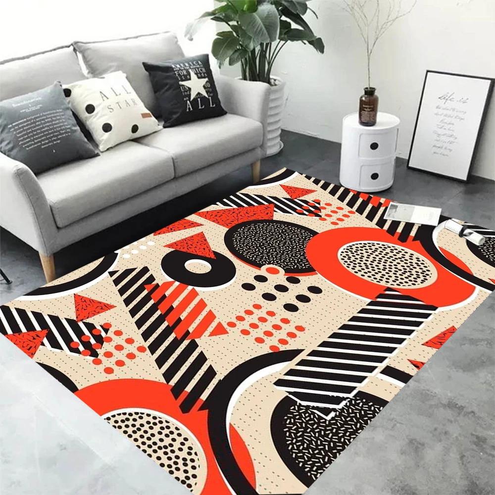 Dopamine Style Light Luxury Carpet Art Simple Rainbow Colorful Living Room Bedroom Bedside Decoration Washable Floor Mat