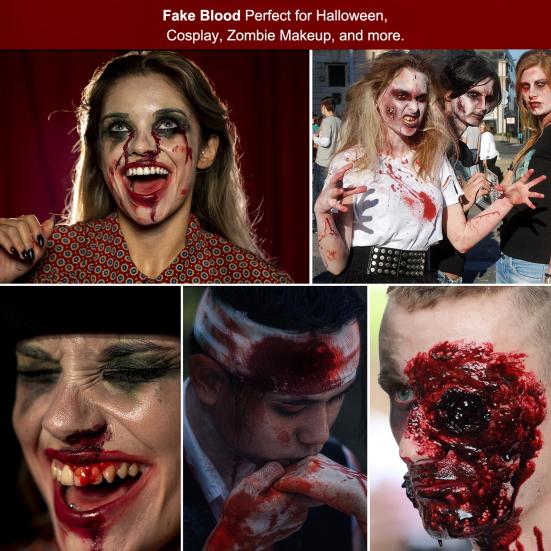 50 g Halloween-Plasma, waschbar, realistisches Kunstblut, Halloween-Cosplay-Requisiten zur Herstellung authentischer Wunden