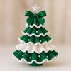 1 Set DIY Crochet Christmas Tree Kit Handmade Holiday Decoration Set For Beginner Tree Bow Pearl Embellishmen Christmas Party
