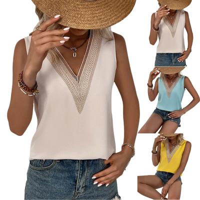 Bayan V Yaka Modaya Uygun Dantel Günlük Çok Yönlü Slim Yelek