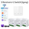 RF433MHz 1/2/3Gang Wall Switch Tuya Smart WiFi Switch Receiver Alexa Google Home Voice Control Smart Life APP Remote Module