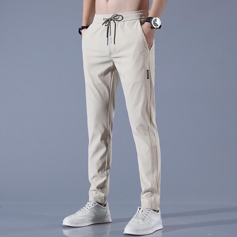Men's Summer Ice Silk Quick-Dry Loose Straight-Leg Trousers