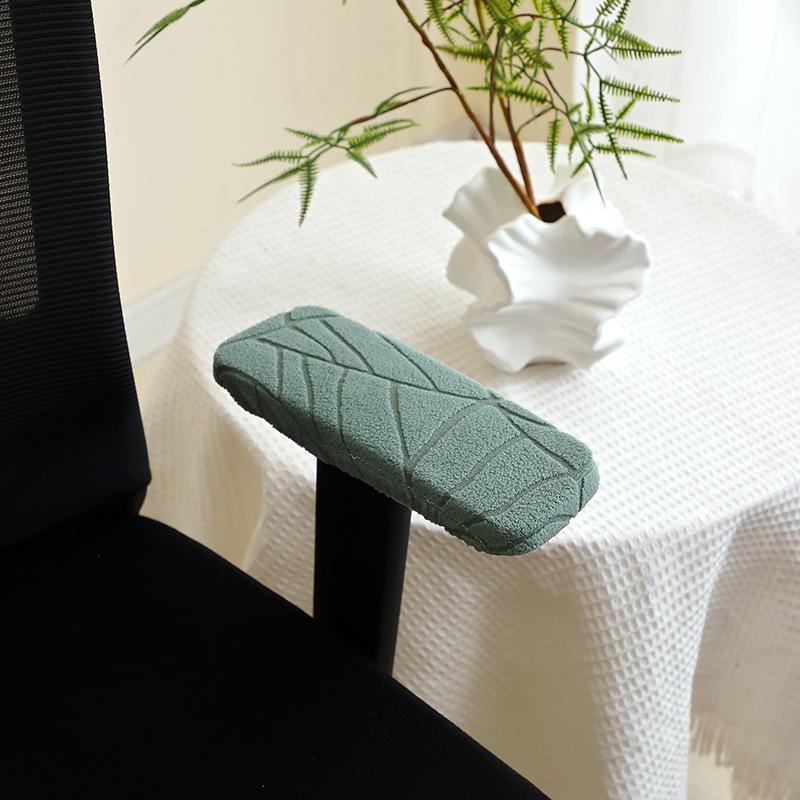 Non-slip elastic half-covered office chair armrest cover with jacquard stain resistance