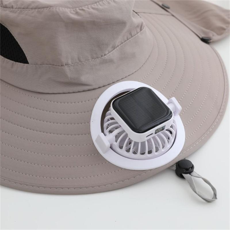 Rechargeable Sun Hat With 3 Speed Fan Sun Protection For Men Women Fishing Gardening Wide Brims Foldable Outdoor Caps