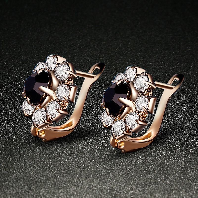 Sace Gems Classic Flowers Copper Alloy Zircon Earrings for Women Wedding Party Gifts