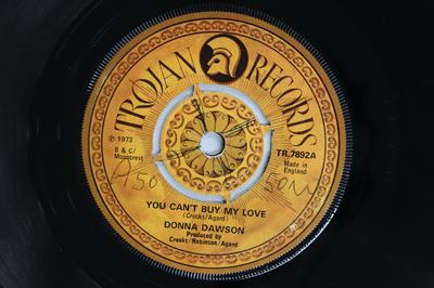 7inch Record DONNA DAWSON  You Cant Buy My Love  The First C TR7892 TROJAN 1973 UK Reggae Ska  Dub Used