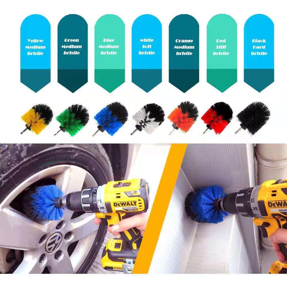 4-Piece Electric Drill Car Wash & Floor Cleaning Brush Kit